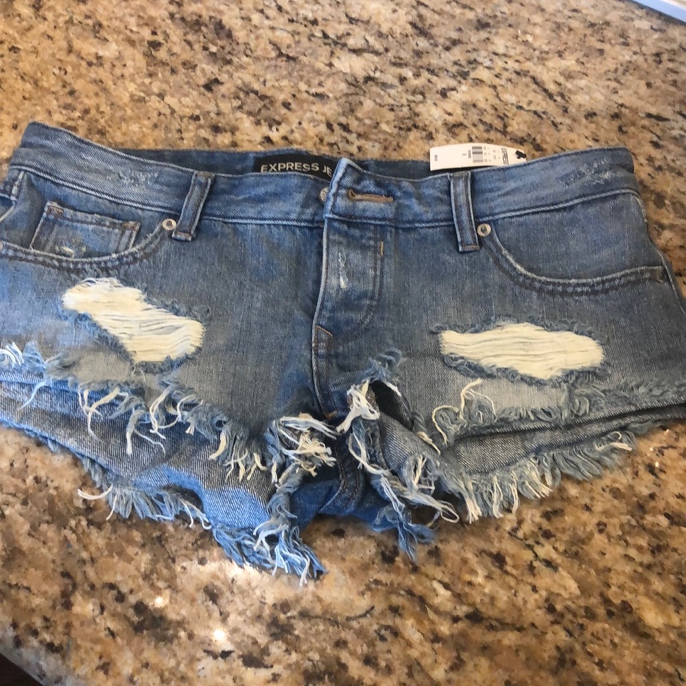 NWT express jean cutoff booty short